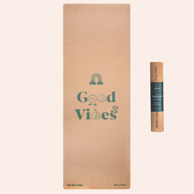 good vibes cork yoga mat