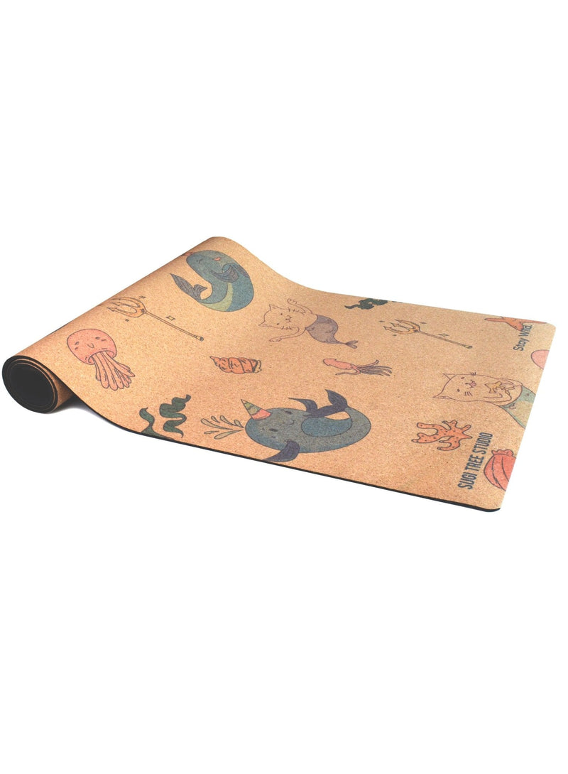 Mermaid Water Kids Cork Yoga Mat | 4.5MM