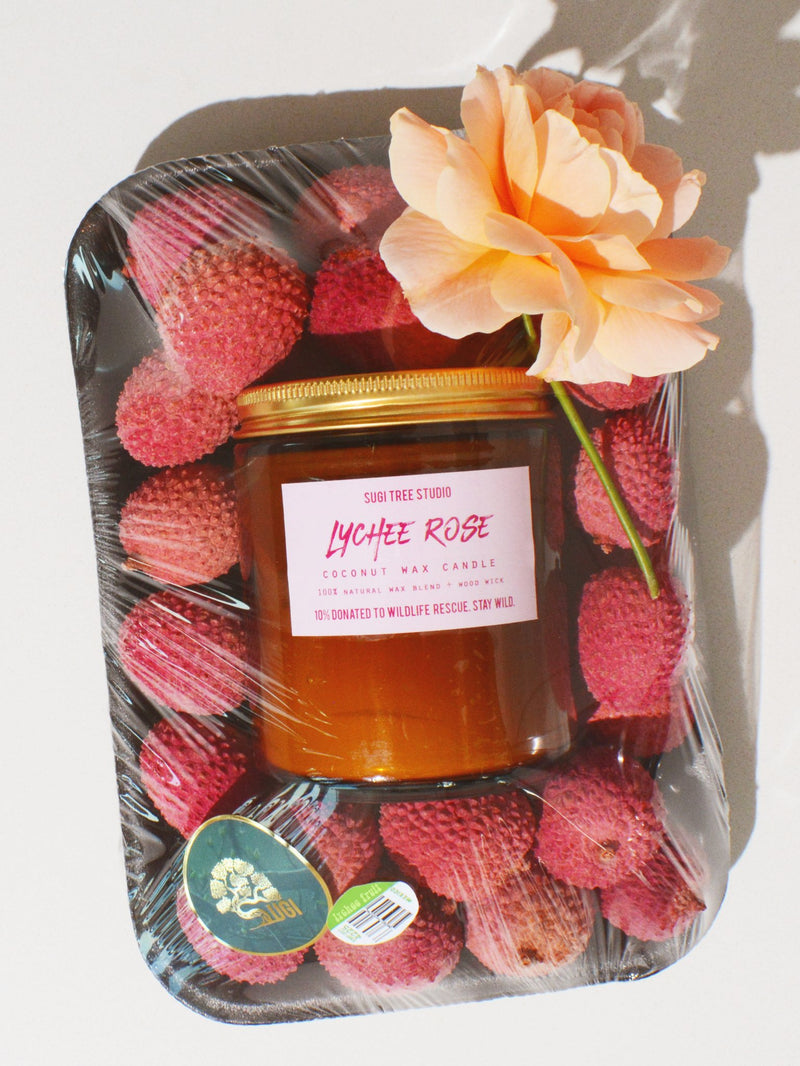 No. 01: Lychee Rose Wood Wick Candle