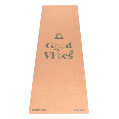 Good Vibes Cork Yoga Mat | 4.5MM