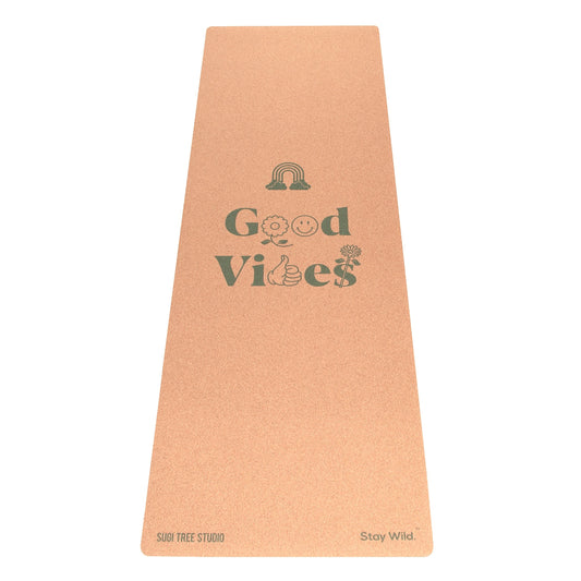 Good Vibes Cork Yoga Mat | 4.5MM