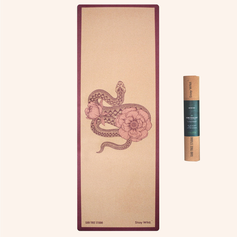 garden snake cork yoga mat