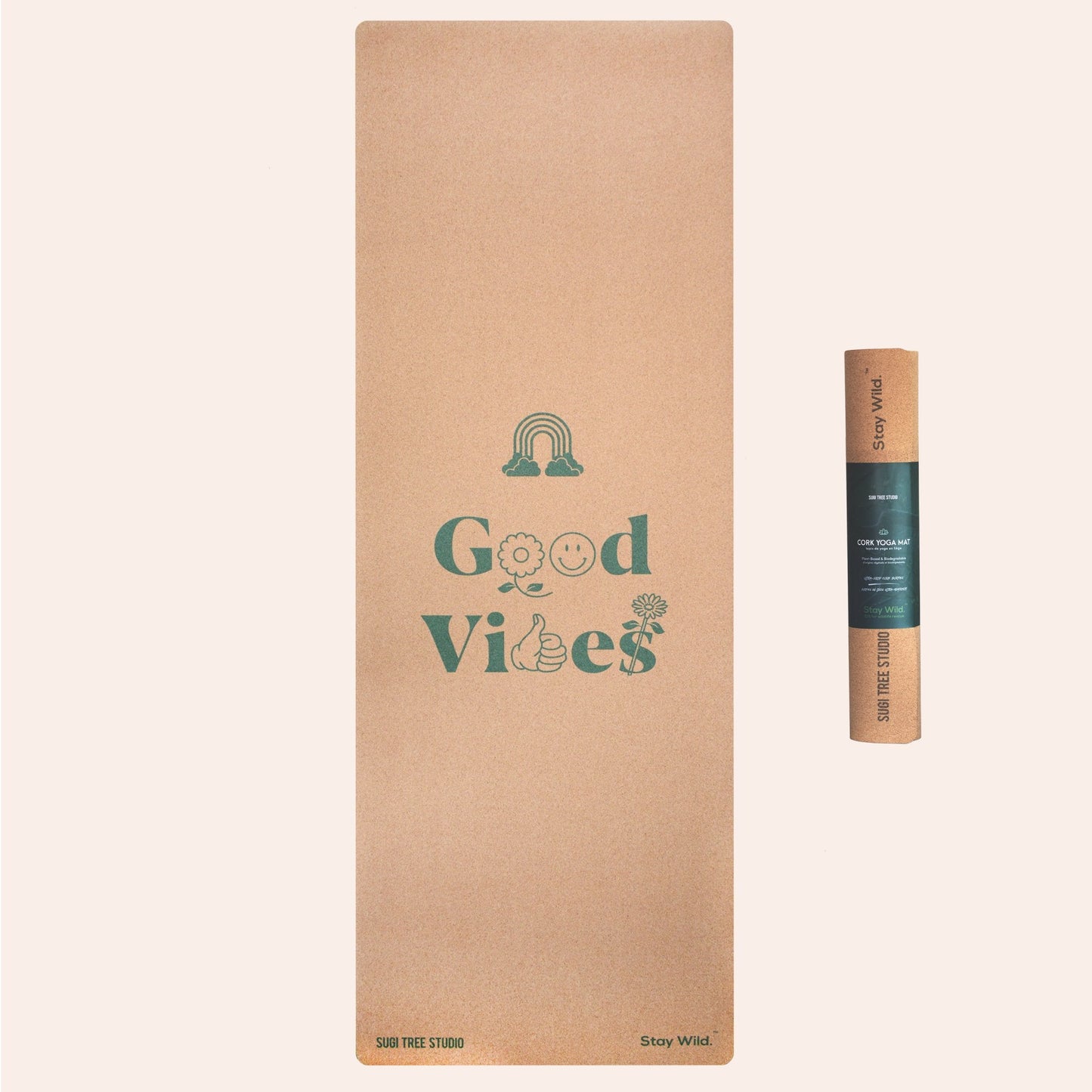 good vibes cork yoga mat