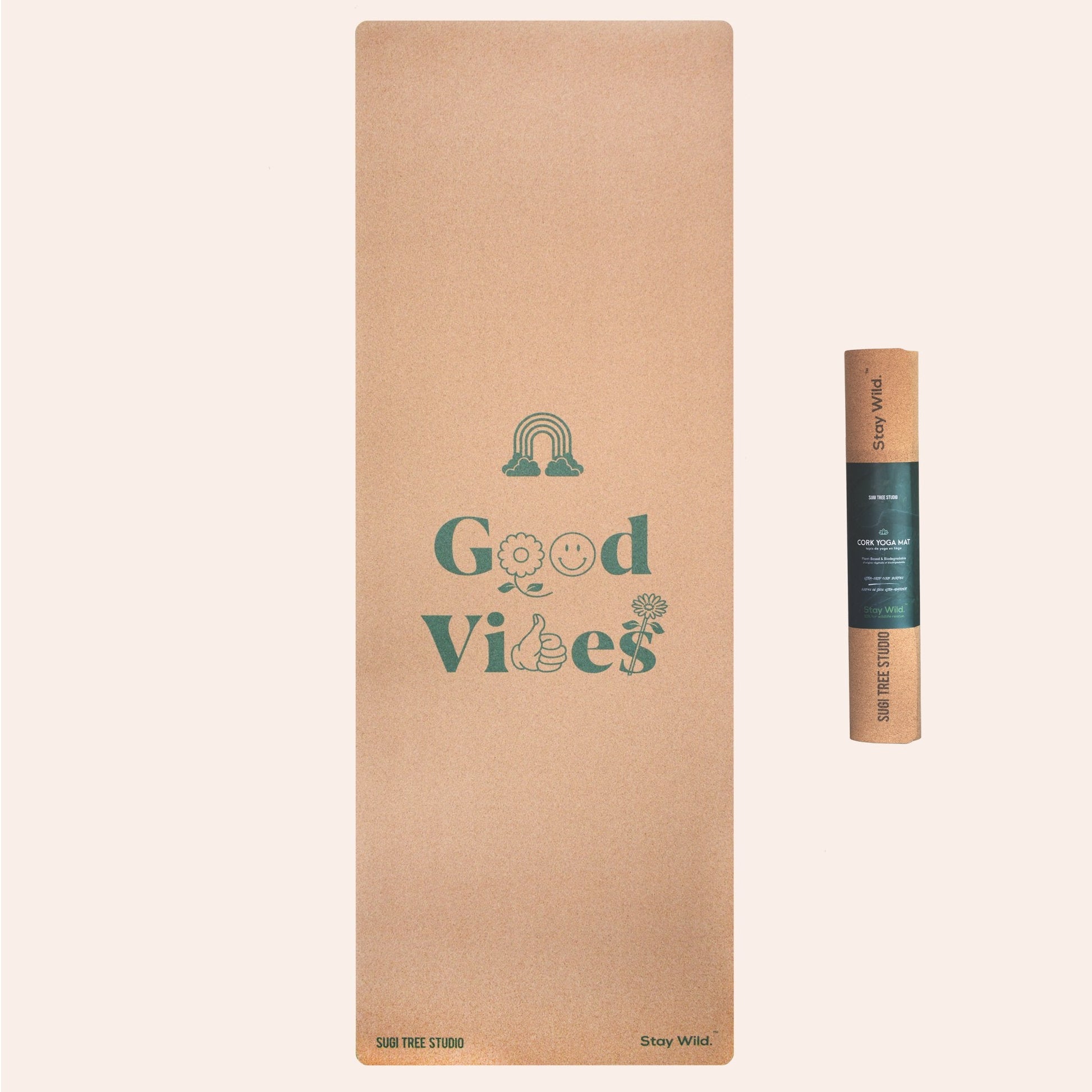 good vibes cork yoga mat