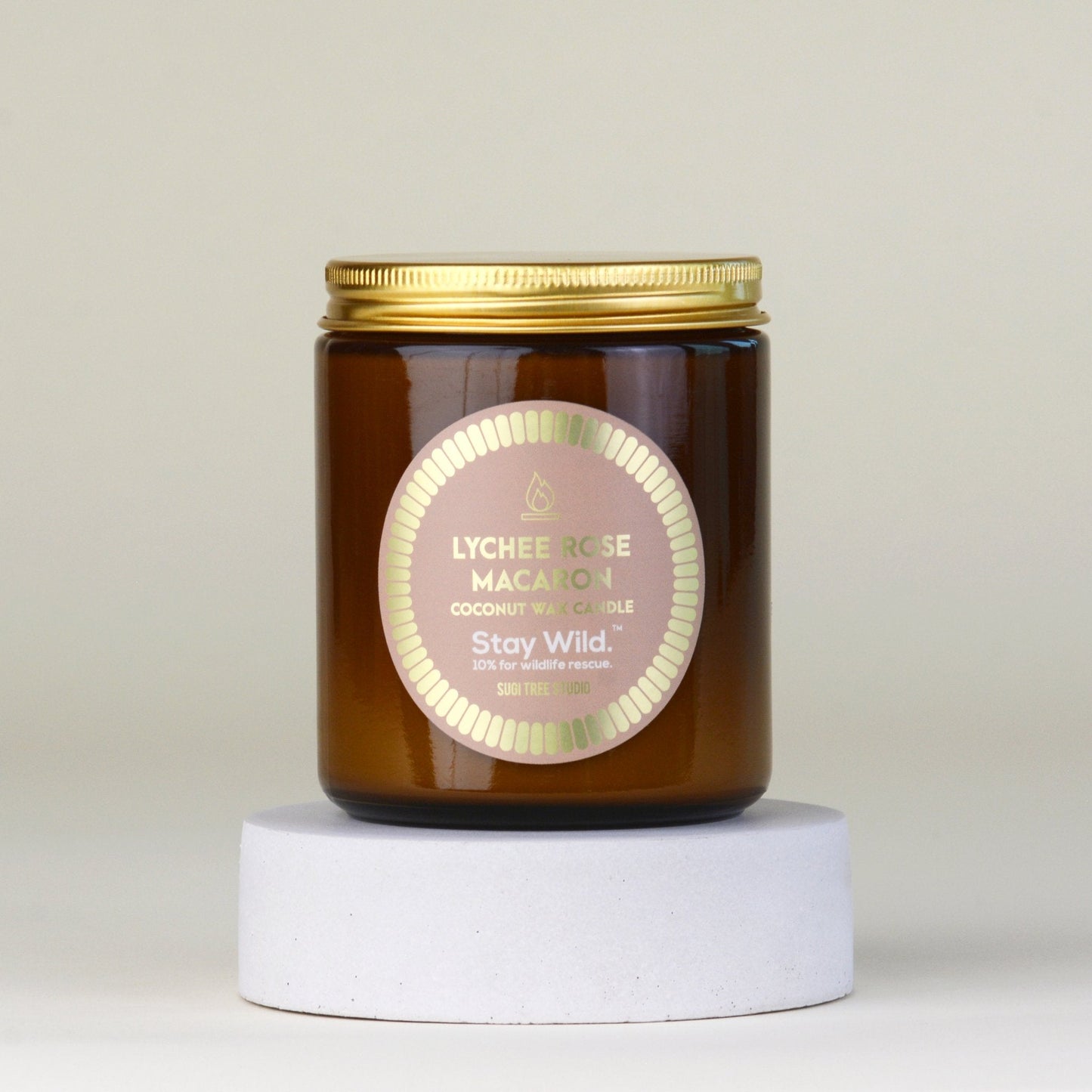 Lychee Rose Macaron Coconut Wax Candle