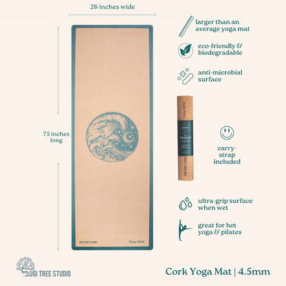 Mermaid Water Kids Cork Yoga Mat | 4.5MM