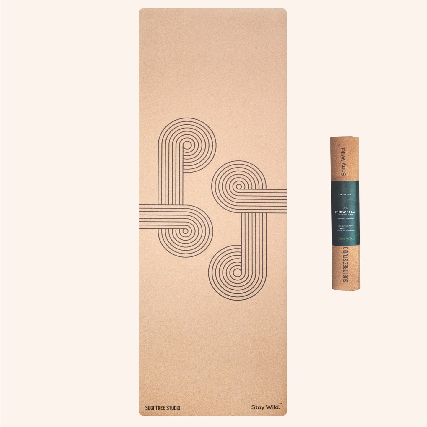 minimalist spiral cork yoga mat