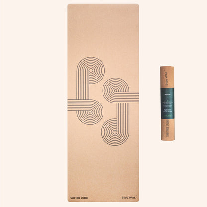 minimalist spiral cork yoga mat