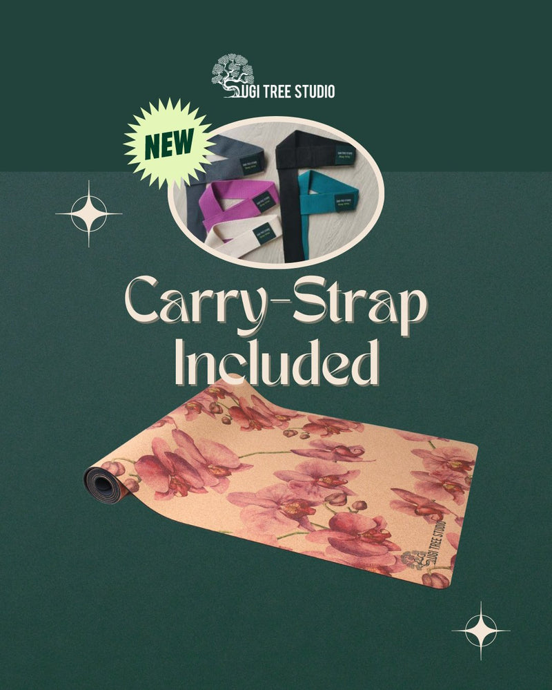 cork yoga mat with carry strap