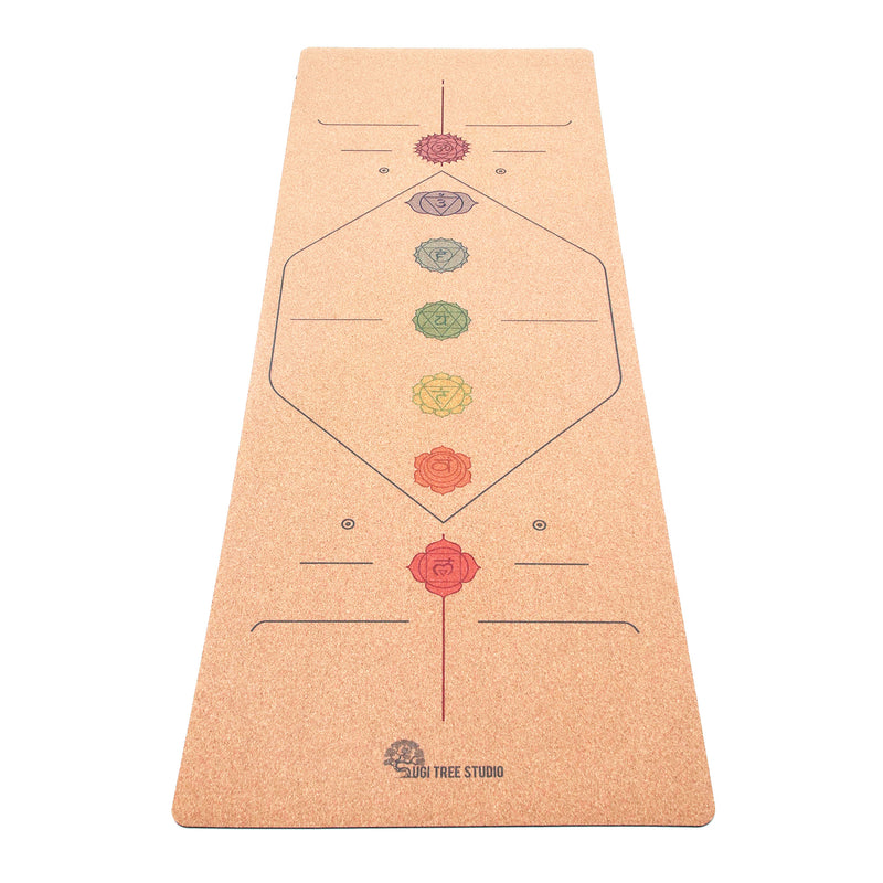 Rainbow Chakras Cork Yoga Mat | 4.5MM