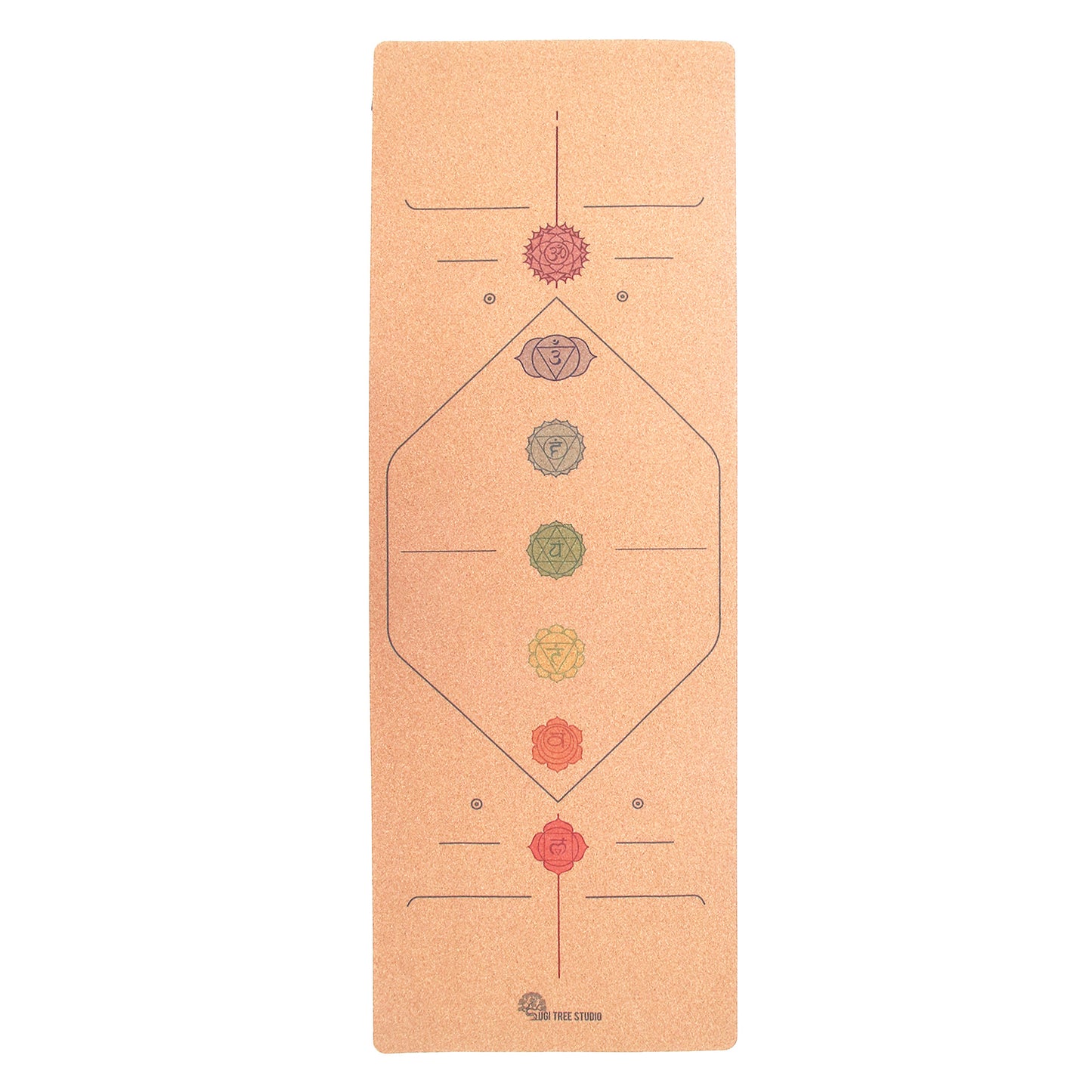 Rainbow Chakras Cork Yoga Mat | 4.5MM