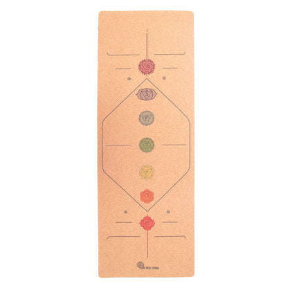 Rainbow Chakras Cork Yoga Mat | 4.5MM