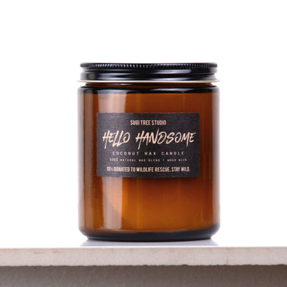 No. 16: Hello Handsome Wood Wick Candle