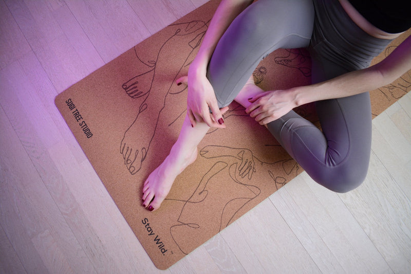 illustration cork yoga mat