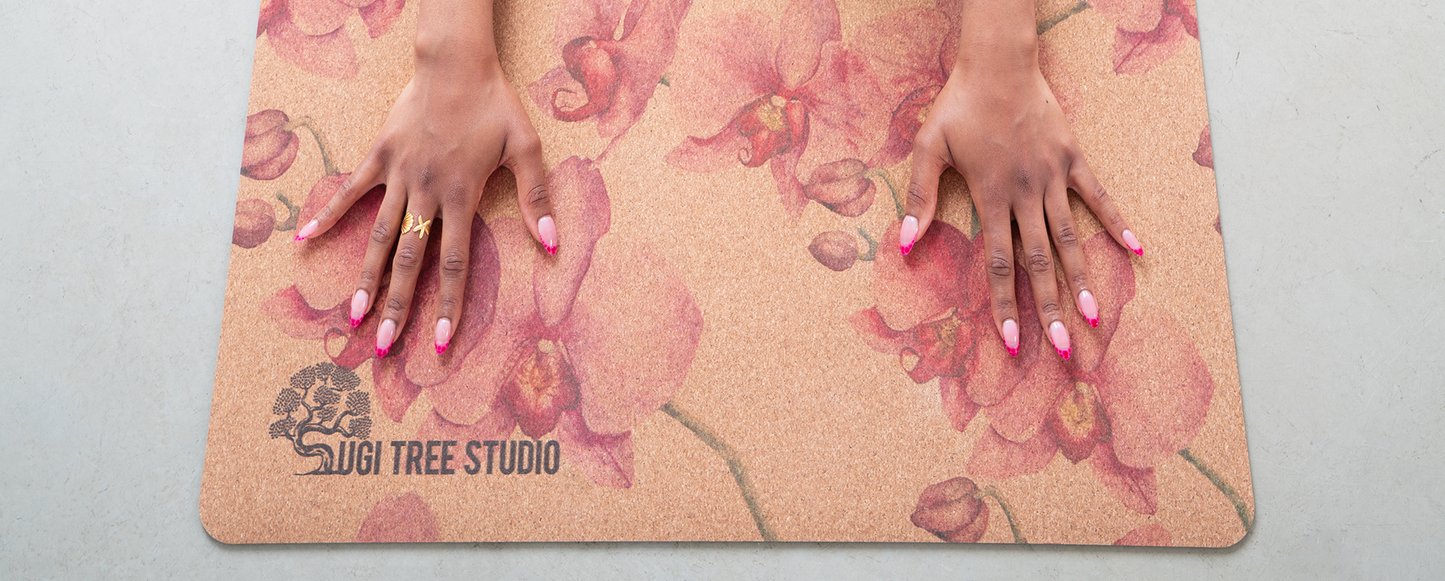 Pink Orchid Cork Yoga Mat | 4.5MM