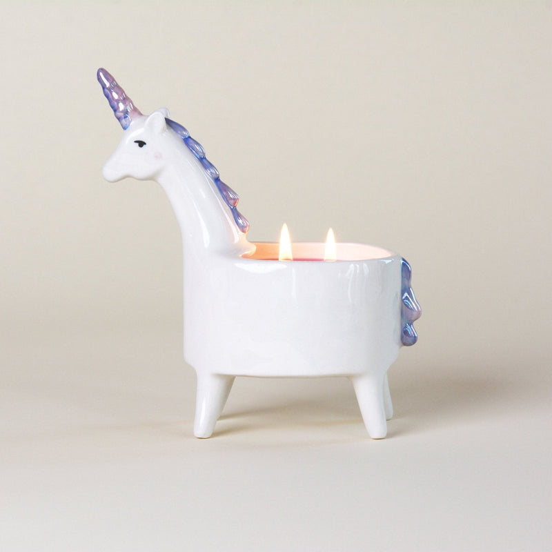Unicorn Magic Pottery Candle