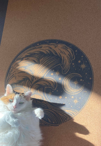 cork yoga mat vitamin sea with cat